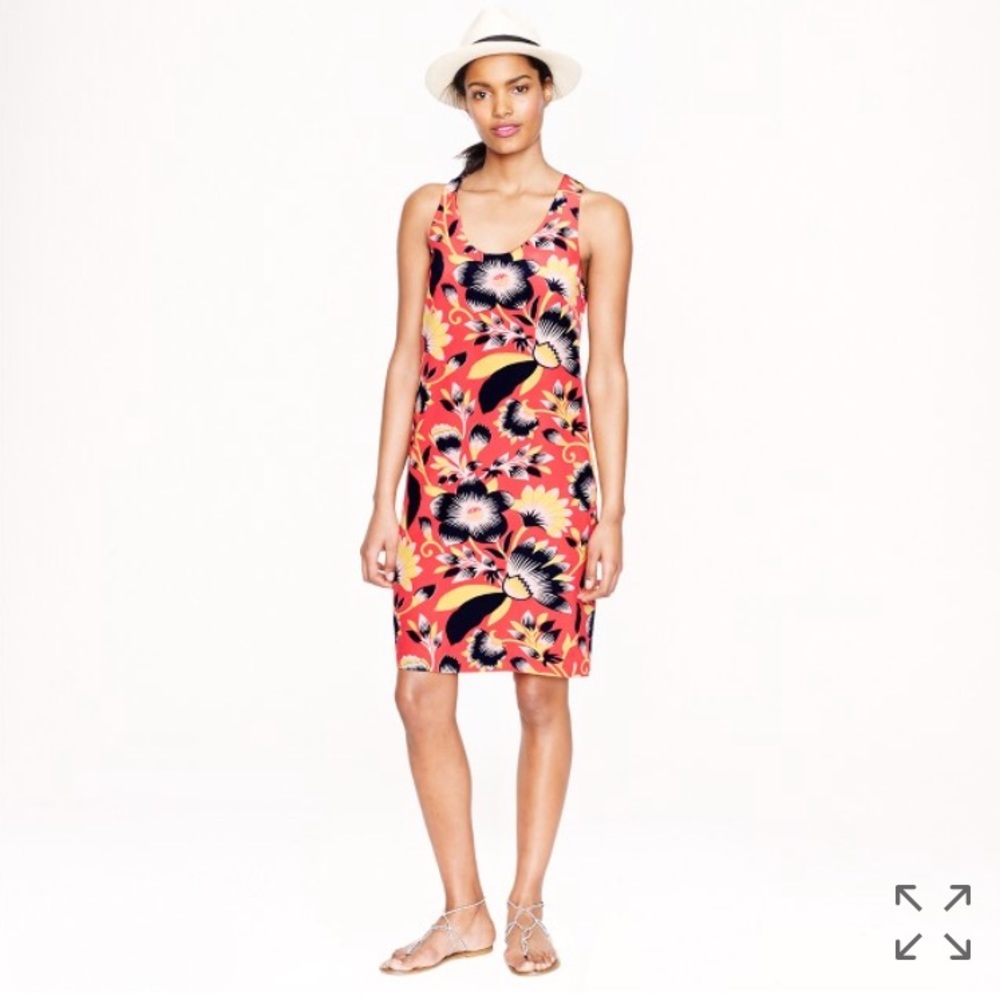 J. Crew Silk Hibiscus Floral Dress